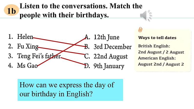 Unit 7 Happy Birthday Section A(1a—2e)课件--2024-2025学年人教版英语七年级上册04