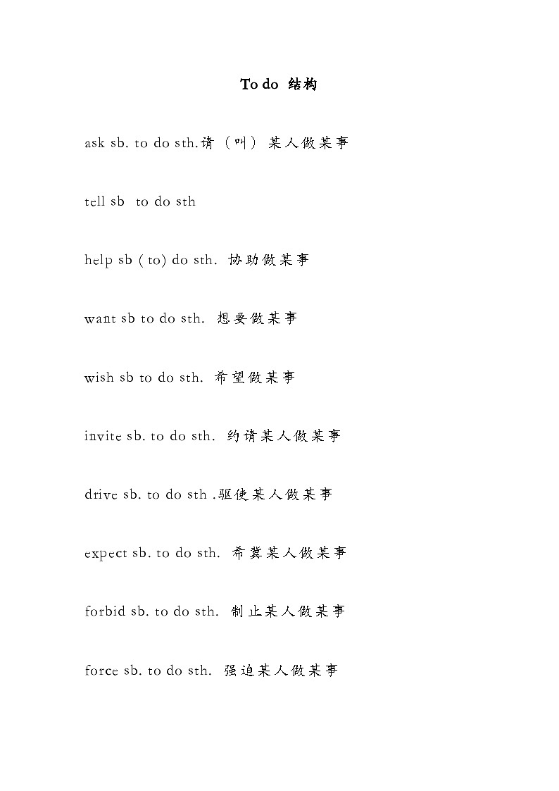 初中英语短语大汇总练习01