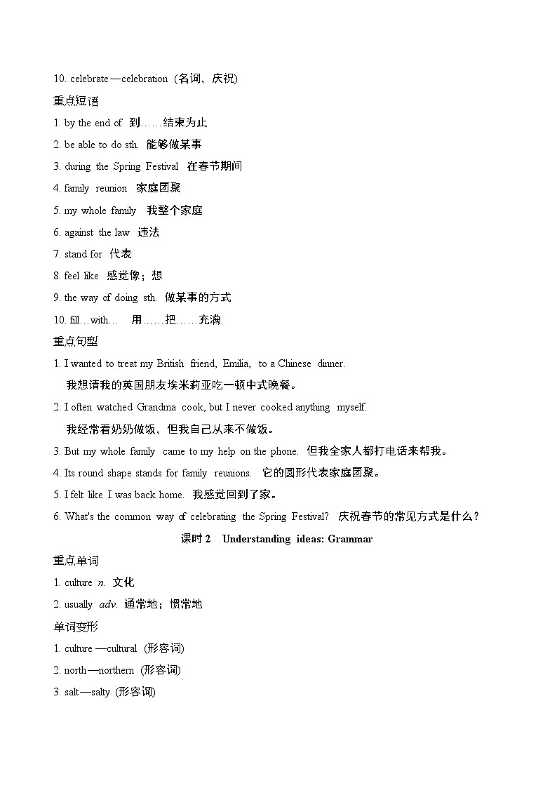 外研版（2024）七年级上册英语Unit 4 重点语法知识点背记提纲第2页