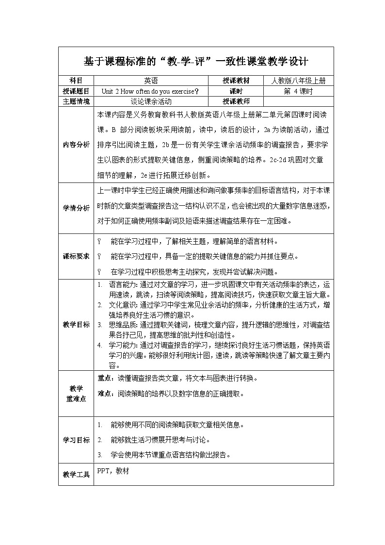 人教版八年级英语上册 Unit 2 第4课时《Section B 2a-2e)》课件+教案+导学案+素材01