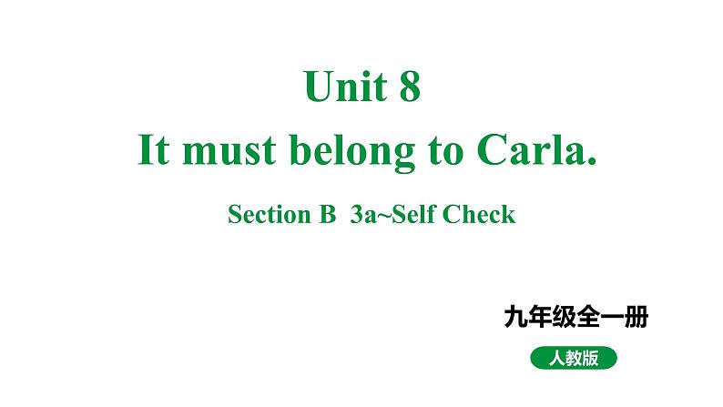 人教新目标版九全英语 Unit8 SectionB 3a~SelfCheck 教学课件第1页