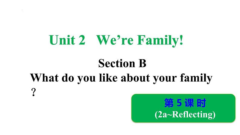 Unit 2 We’re Family Section B（2a-Reflecting)课件2024-2025学年人教版英语七年级上册01