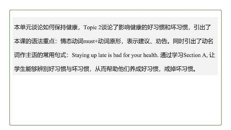 初中英语科普版八年级上册Unit 2 Topic 2 I must ask him to give up smoking. Section A 课件(含音频)02