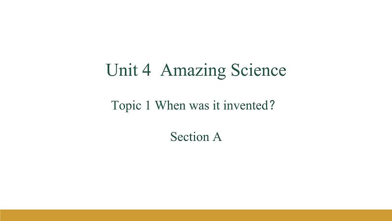 Unit 4 Topic 1 Section A课件+内嵌音视频（仁爱科普版九年级上册）01