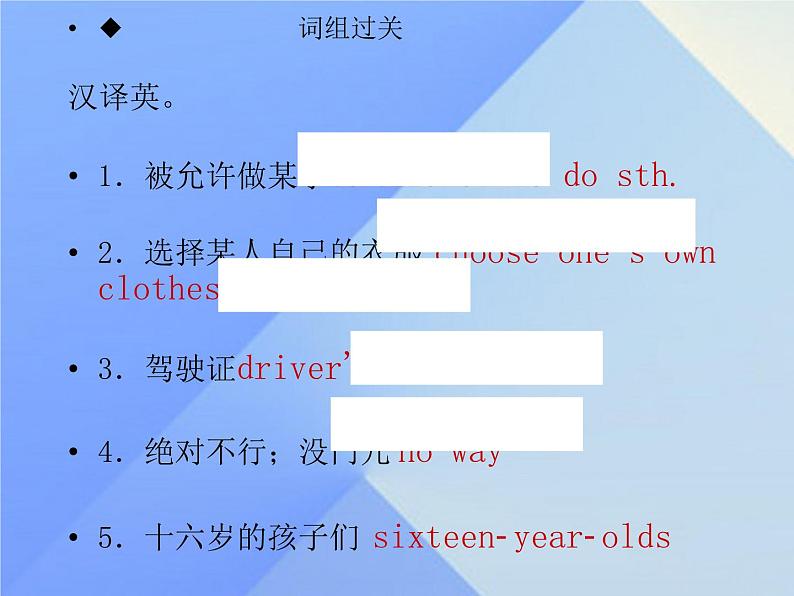 【单元复习】Unit 2 Teenagers should be allowed to choose their own clothes 单元复习课件05