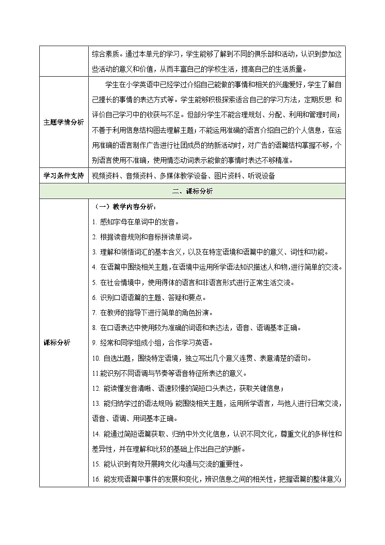 Unit 5 Fun Clubs（大单元教学设计）-- 2024-2025学年人教版七年级英语上册02