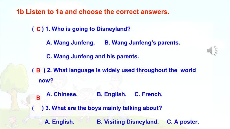 仁爱科普版英语九年级上册 Unit 3 Topic 1 English is widely spoken around the world. Section A 课件+教案+练习+音频06