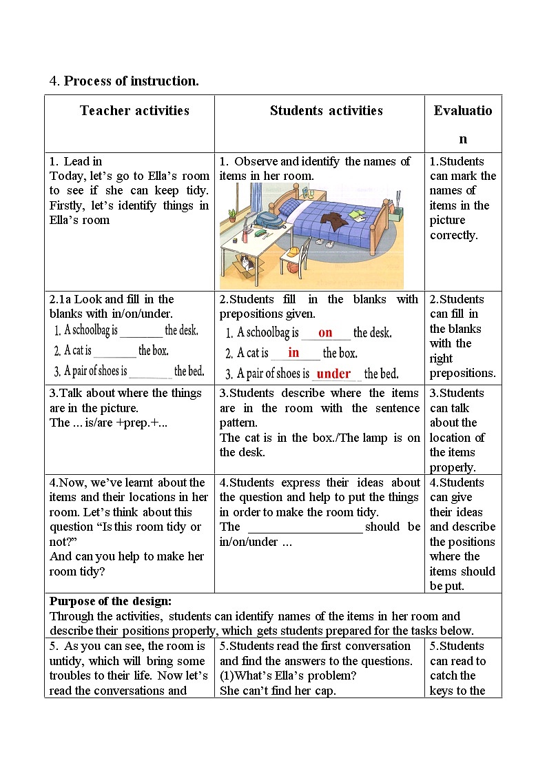 教学设计 人教版新教材7上 Starter Unit 2 Keep tidy Section B 1a-2a02