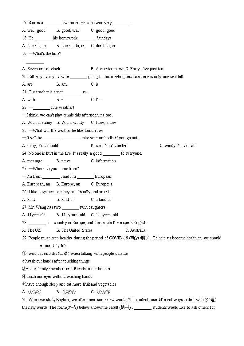 黑龙江省哈尔滨市美佳外国语学校2024--2025学年八年级上学期开学测试英语试卷02