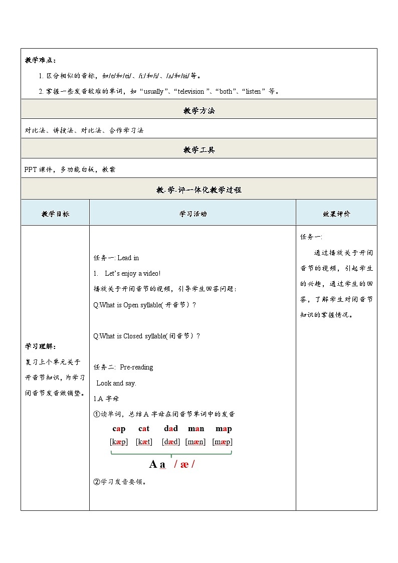 【新教材】牛津译林版英语七年级上册Unit2 Hobbies第4课时Pronunciation 课件+单元整体教学设计+课时教案02
