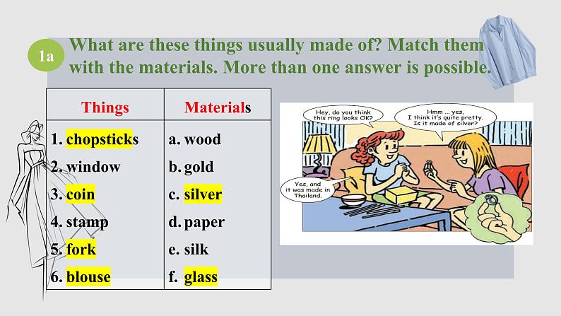 Unit 5 What are the shirts made of Section A（教学课件）-初中英语人教版九年级全一册（共43页PPT）第8页