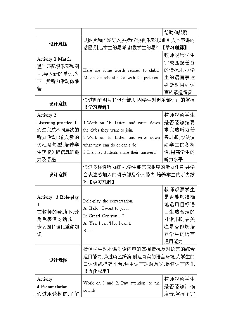 人教版（2024）七年级英语上册Unit 5 Fun Clubs第一课时Section A (1a-2e)教案02