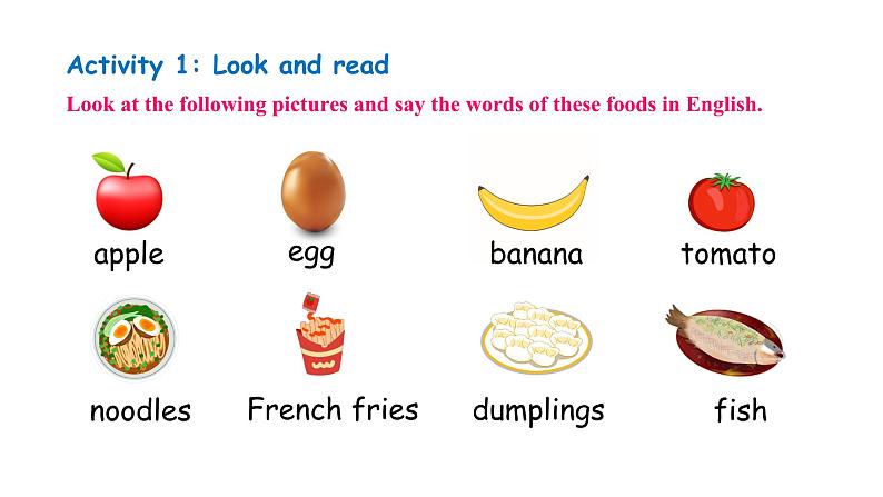 Unit 2 Learning English is fun! Lesson 3  Food words are interesting!（课件） 2024-2025学年冀教版七年级英语上册02