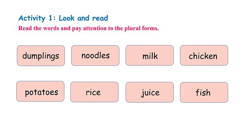 Unit 2 Learning English is fun! Lesson 3  Food words are interesting!（课件） 2024-2025学年冀教版七年级英语上册03