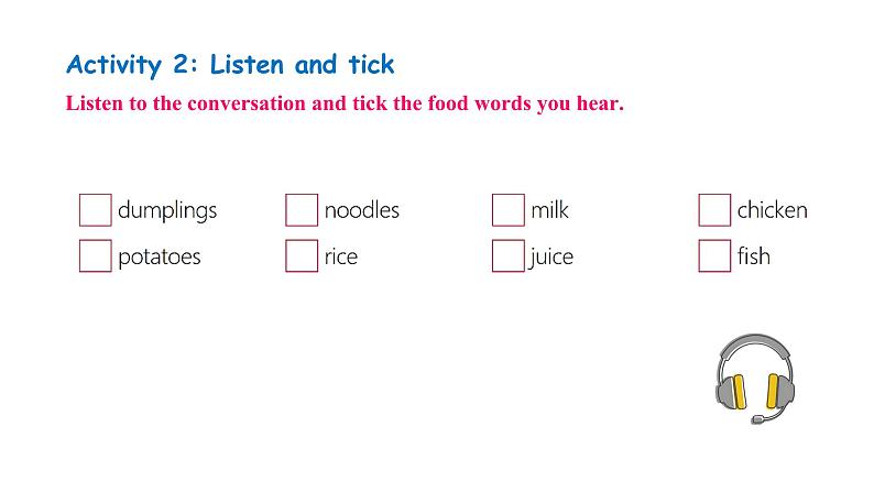 Unit 2 Learning English is fun! Lesson 3  Food words are interesting!（课件） 2024-2025学年冀教版七年级英语上册04