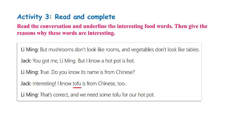 Unit 2 Learning English is fun! Lesson 3  Food words are interesting!（课件） 2024-2025学年冀教版七年级英语上册06