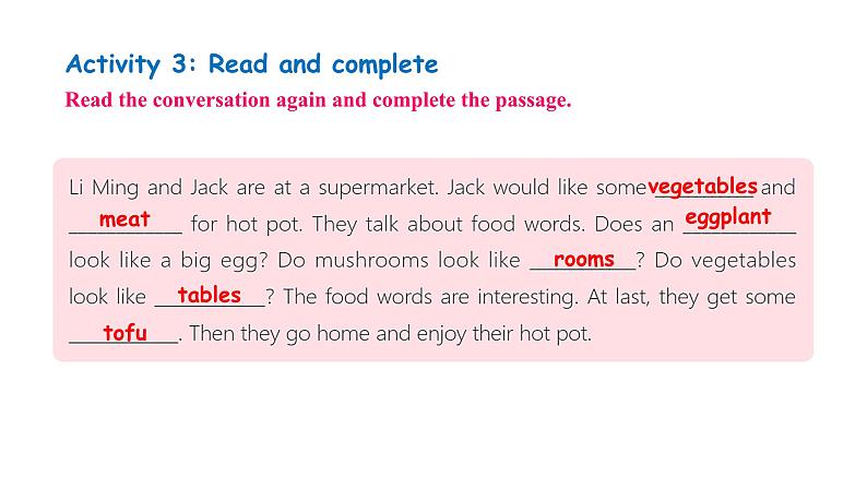 Unit 2 Learning English is fun! Lesson 3  Food words are interesting!（课件） 2024-2025学年冀教版七年级英语上册07