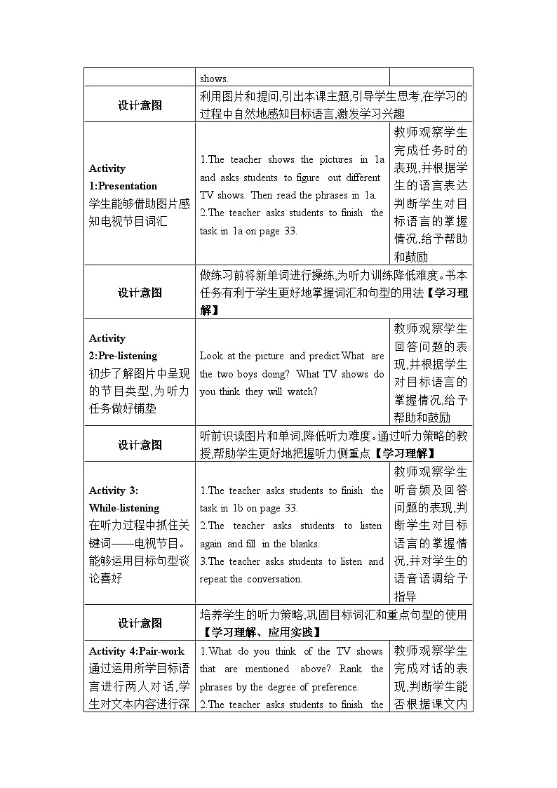 2024人教版八上英语Unit 5 Do you want to watch a game show第一课时Section A (1a-2d)教案第2页
