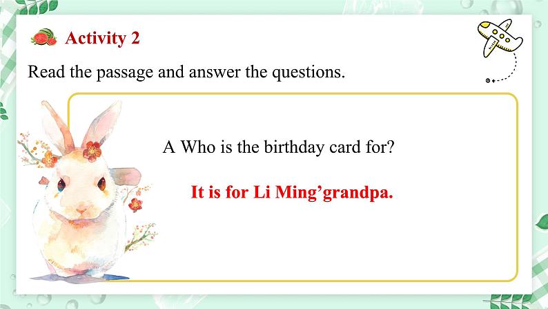 【核心素养】冀教版英语七年级上册 Unit 4 My family  Lesson 4 A birthday card 课件05