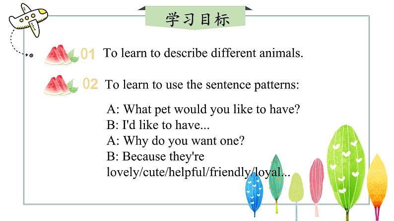 【核心素养】冀教版英语七年级上册 Unit 5 Animal friends Lesson 1  I'd like to have a pet!课件第2页