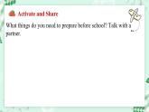 【核心素養(yǎng)】北師大版英語(yǔ)七年級(jí)上冊(cè) Unit 2 School Life Lesson 3 Preparation Before School（課件）
