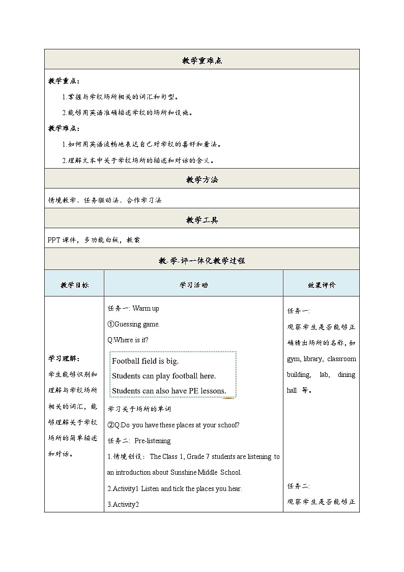【新教材】牛津译林版英语七年级上册Unit3 Welcome to our school第1课时Welcome to the unit 课件+单元整体教学设计+课时教案02