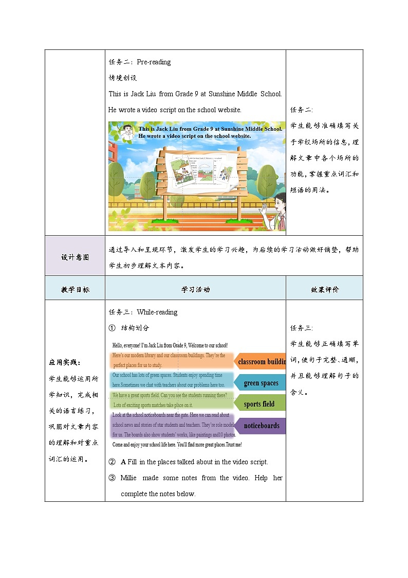 【新教材】牛津译林版英语七年级上册Unit3 Welcome to our school第2课时Reading 课件+单元整体教学设计+课时教案03