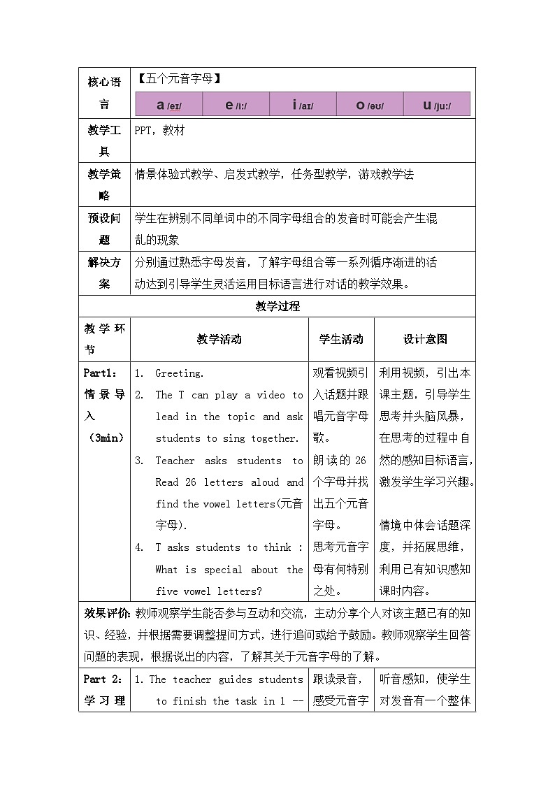 Starter Unit 2 第3课时 Pronunciation Project 教学设计-七年级英语上册第3页