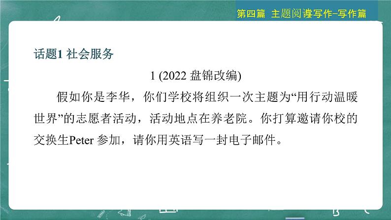 中考英语 主题阅读与写作——写作篇 主题二 人与自然  社会服务与人际沟通 习题课件05