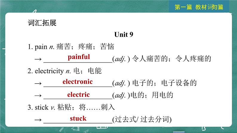 中考英语 教材词句篇 九年级全册 第20 讲 Units 9~10 习题课件第8页