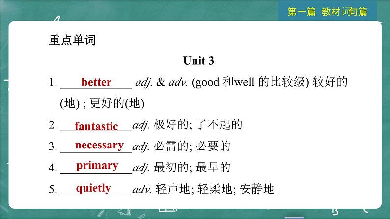 中考英语 教材词句篇 八年级上册 第7 讲 Units 3 ~ 4 习题课件03