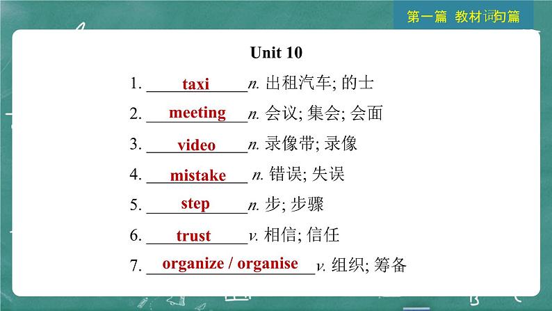 中考英语 教材词句篇 八年级上册 第10 讲 Units 9 ~ 10 习题课件05