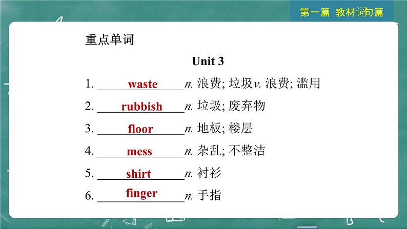 中考英语 教材词句篇 八年级下册 第12 讲 Units 3 ~ 4 习题课件第3页