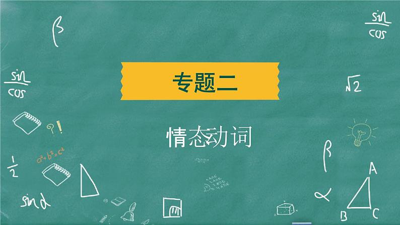 中考英语 语法专题篇 专题二 情态动词 习题课件第2页