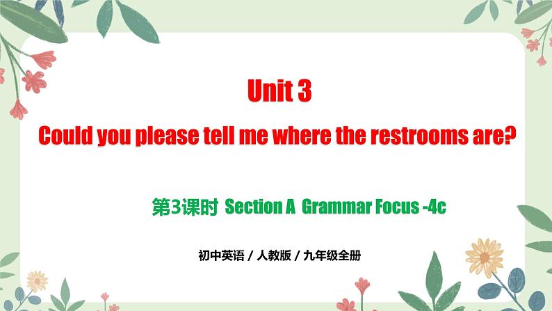 人教版九年级全一册英语Unit 3 第3课时 Section A Grammar Focus-4c（同步课件）01