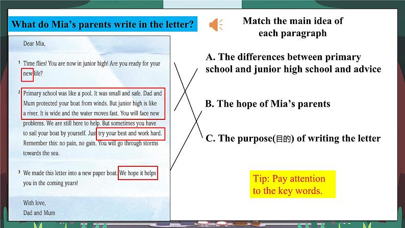 【优质读写课公开课课件】Unit1 A new start Developing ideas Reading for writing 新教材2024外研版七上英语（含音频）04