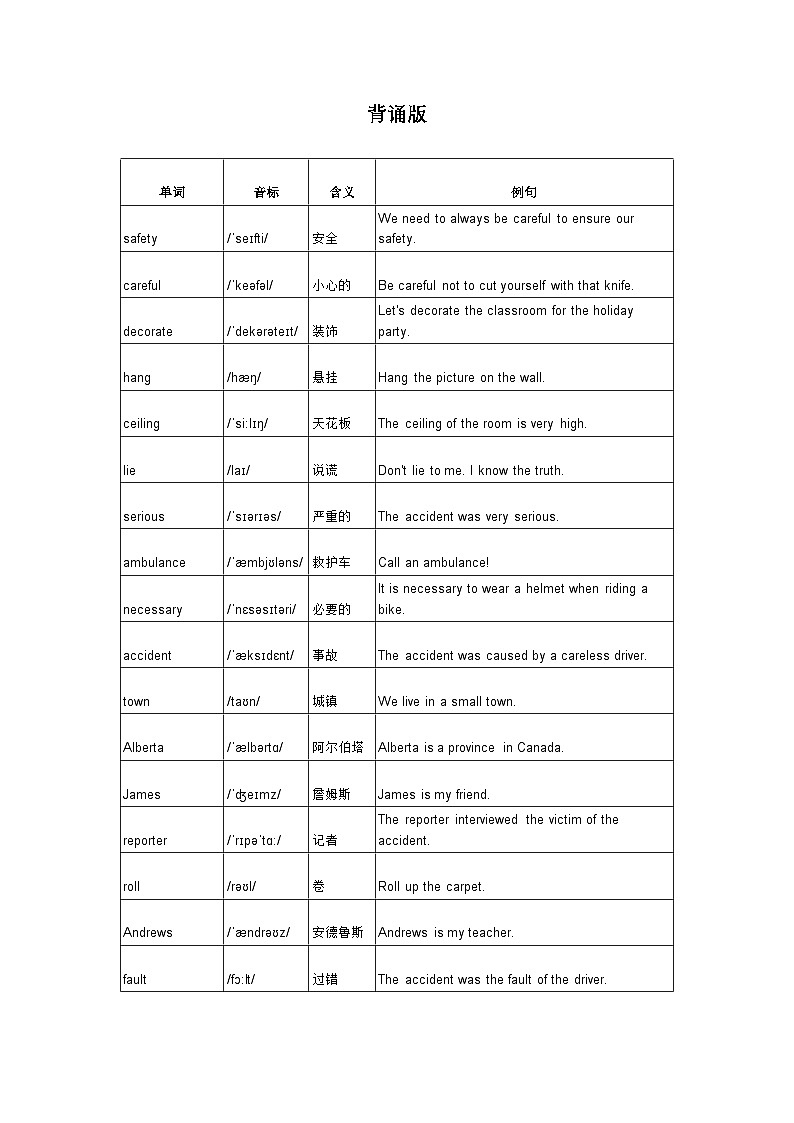 冀教版九年级英语Unit3Lseeons13-15基础知识训练01
