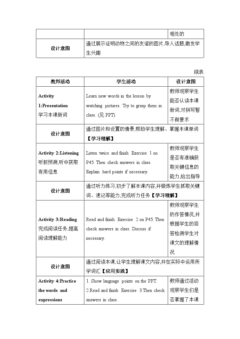 冀教版初中英语八下Unit 3 Lesson 18  Friendship Between Animals课件+教案+素材02