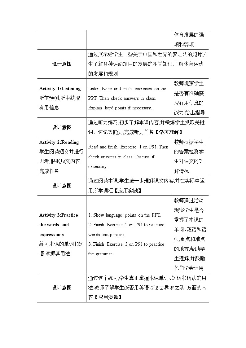 Unit 6 Lesson 35 The Dream Team 教案第2页