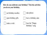 Unit 7 Happy Birthday!  Lesson 4 Section B（1a-2b） 课件- 2024-2025学年人教版七年级英语上册