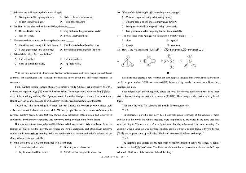 辽宁省盘锦市双台子区第一中学2024-2025学年九年级上学期第一次月考英语试卷02