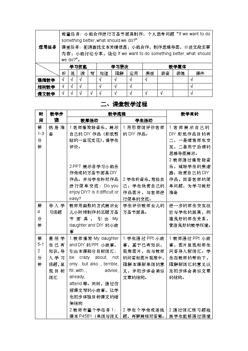 译林版英语八年级上册Unit 4 Do it yourself教案第2页