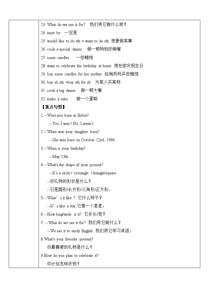 仁爱版初中英语七年级下册 U7T1一对一教案第2页