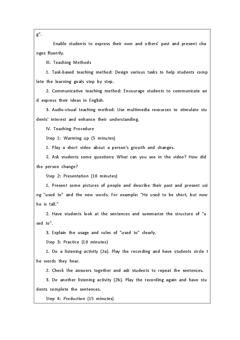 Unit 4 I used to be afraid of dark Section A 2a-2d  教案 2024-2025学年人教版九年级英语全册第2页