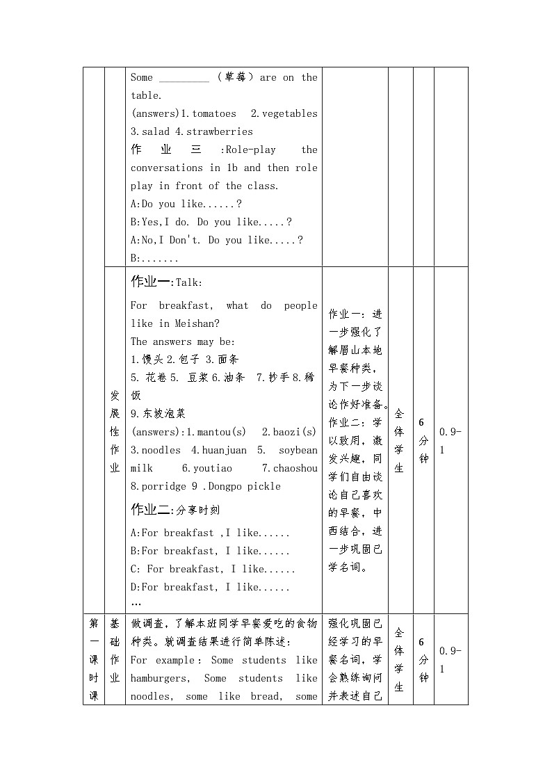 眉山市东坡区东坡中学2024年七年级上册英语作业设计（无答案）第3页