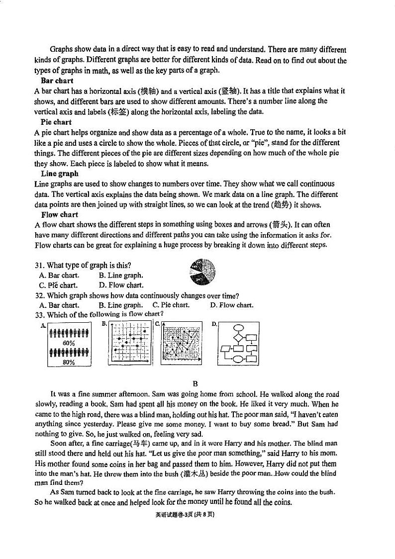 浙江省杭州市三墩中学2023-2024学年九年级上学期期中考试英语试卷第3页