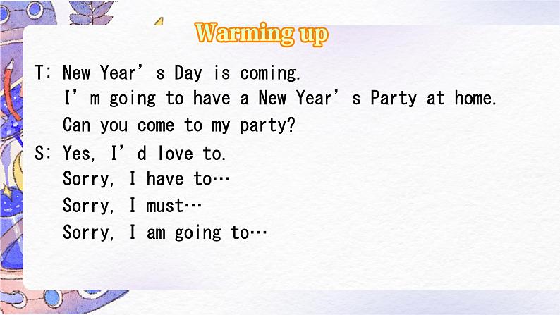 人教版英语八年级上册Unit9 Can you come to my party？  Section A （1a-2d)（课件）第5页