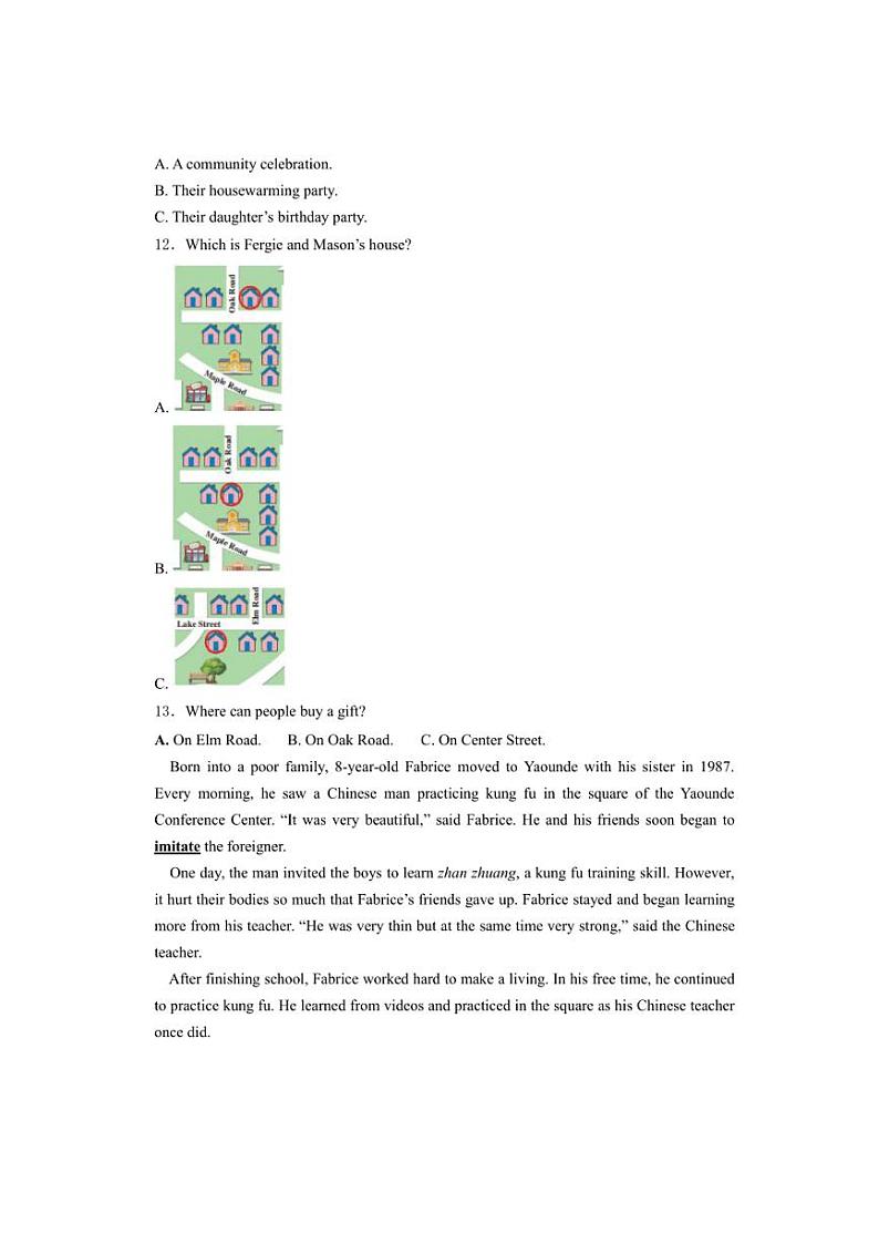 自贡市蜀光绿盛实验学校2025届九年级上学期10月月考英语试卷 (含解析)第3页