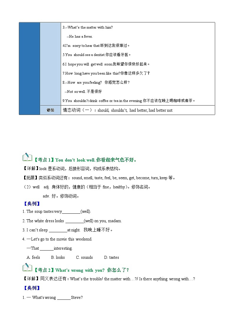 仁爱版八年级英语上册单元速记•巧练Unit2Topic1【速记清单】(学生版+解析)03