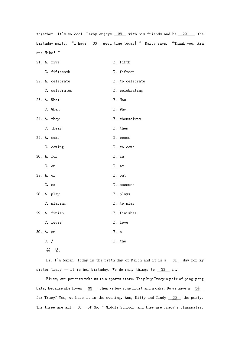 UNIT 7  学情评估第3页